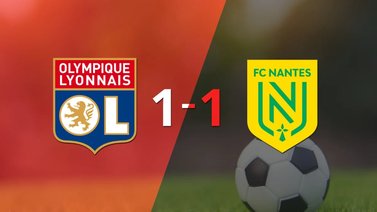 Nantes logró sacar el empate a 1 gol en casa de Olympique Lyon