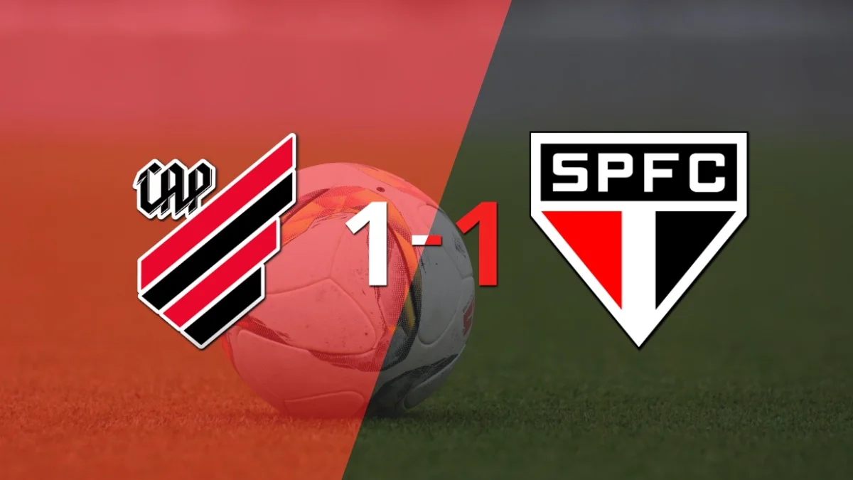 São Paulo logró sacar el empate a 1 gol en casa de Athletico Paranaense