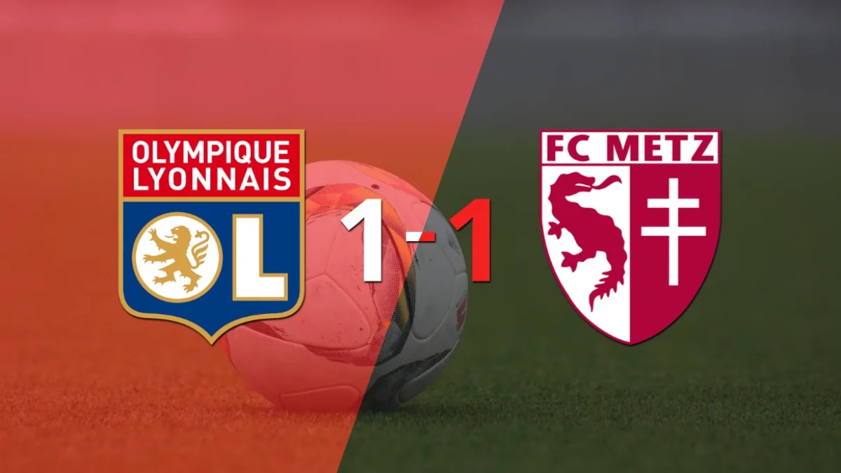 Metz logró sacar el empate a 1 gol en casa de Olympique Lyon