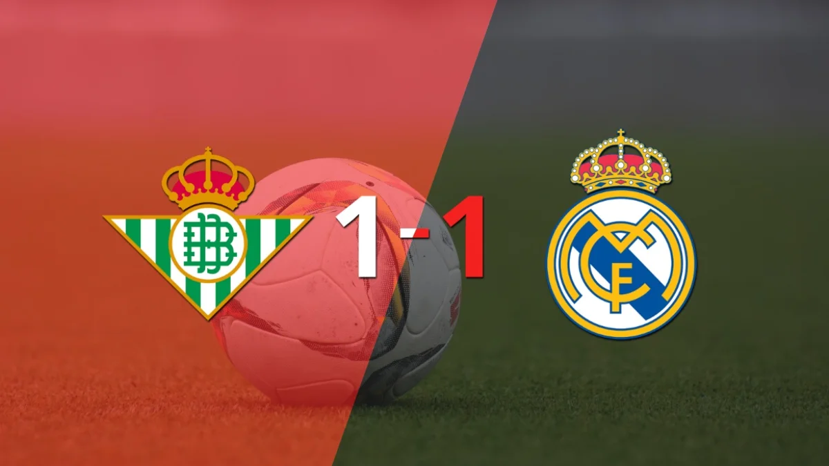 Real Madrid logró sacar el empate a 1 gol en casa de Betis
